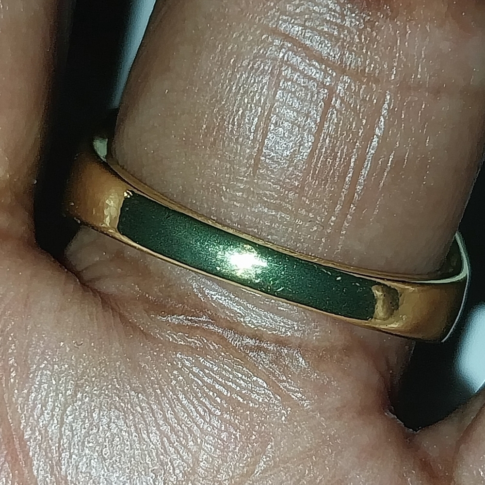 Classic Men's Gold and Silver Art Deco Ring with Diamond Accents Sz 11 - Picture 8 of 13